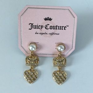 Juicy couture dangling heart earrings